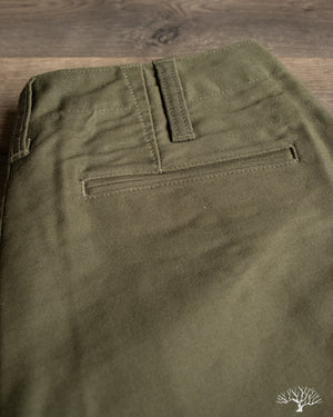 Pure Blue Japan Moleskin Trousers - Olive