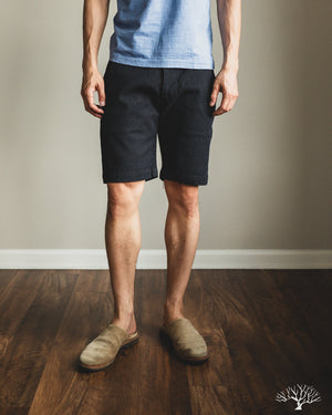 Pure Blue Japan Sashiko Shorts - Grey x Black