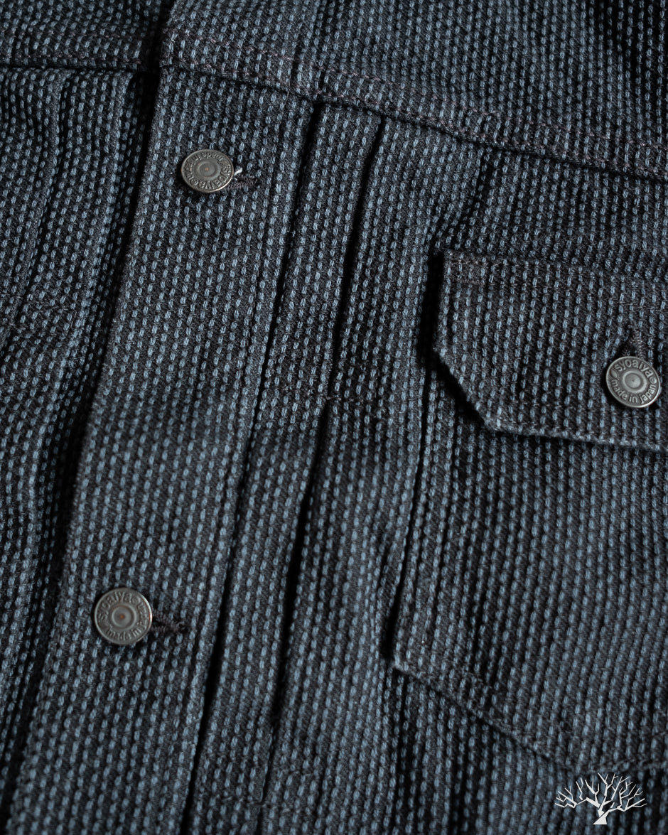 Pure Blue Japan Sashiko Type 2 Jacket - Grey x Black