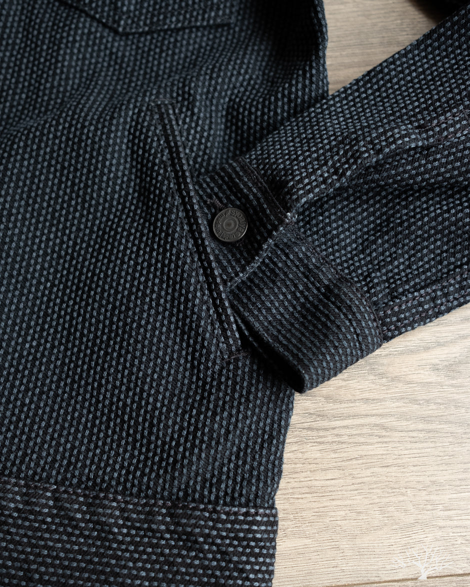 Pure Blue Japan Sashiko Type 2 Jacket - Grey x Black