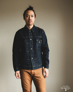 Pure Blue Japan Sashiko Type 2 Jacket - Indigo x Indigo