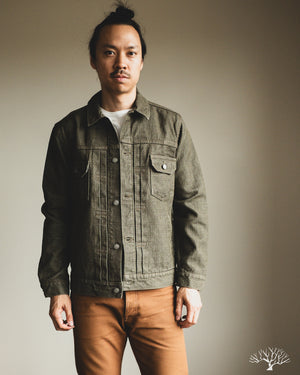 Pure Blue Japan Sashiko Type 2 Jacket - Olive x Olive