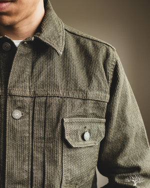 Pure Blue Japan Sashiko Type 2 Jacket - Olive x Olive