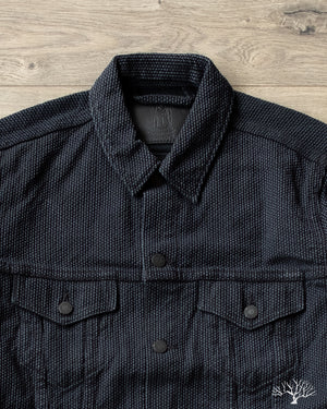 Pure Blue Japan Sashiko Type 3 Jacket - Grey x Black