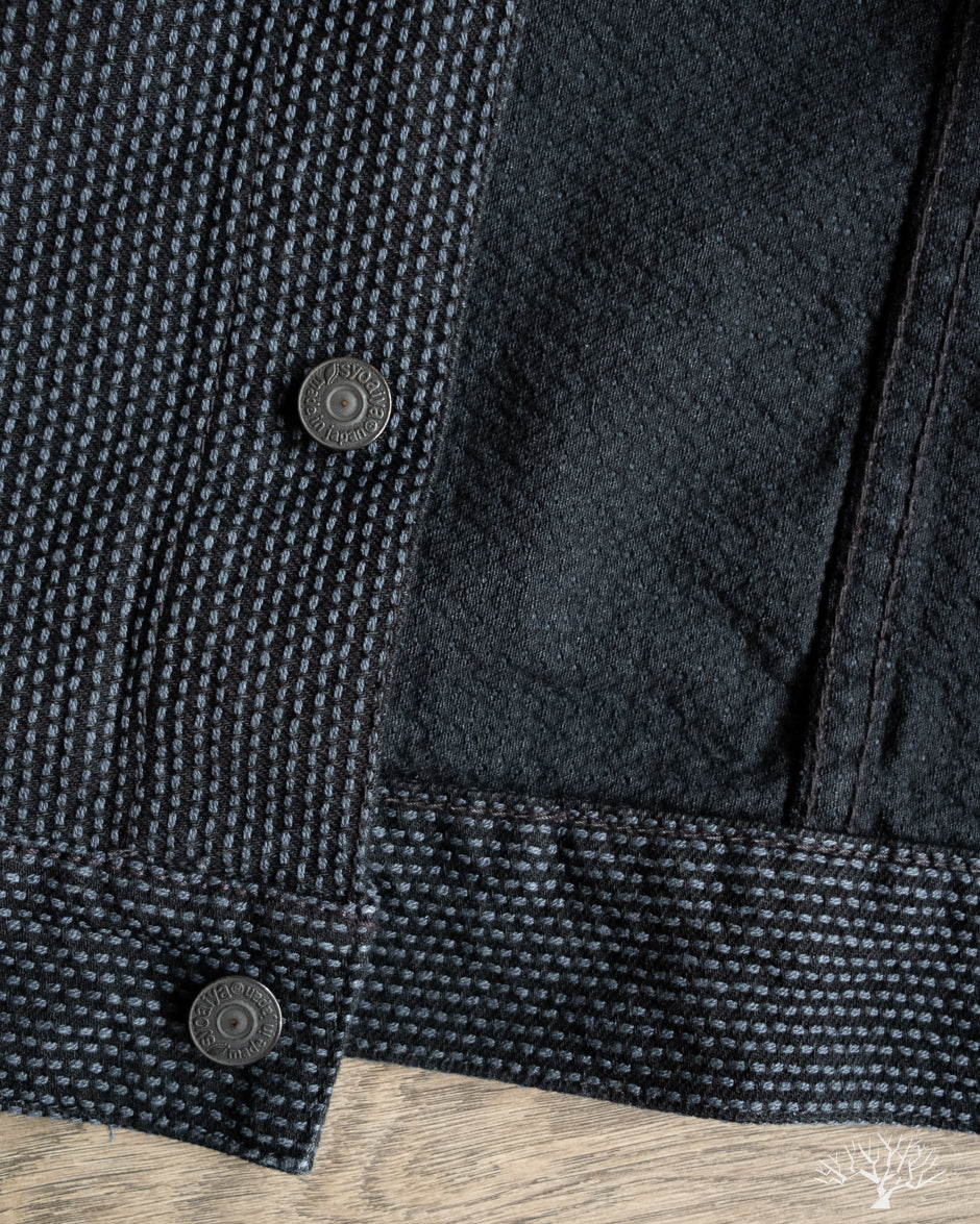 Pure Blue Japan Sashiko Type 3 Jacket - Grey x Black