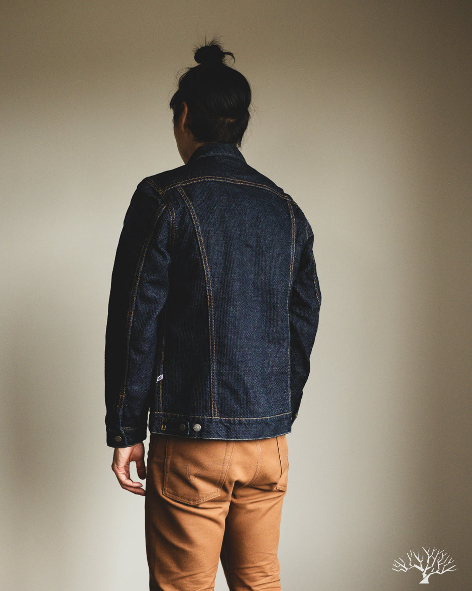 Pure Blue Japan Sashiko Type 3 Jacket - Indigo x Indigo