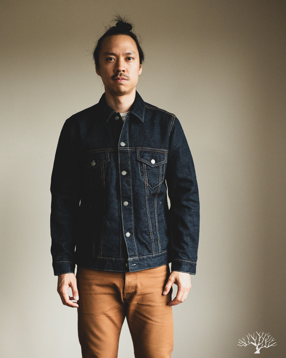 Pure Blue Japan Sashiko Type 3 Jacket - Indigo x Indigo