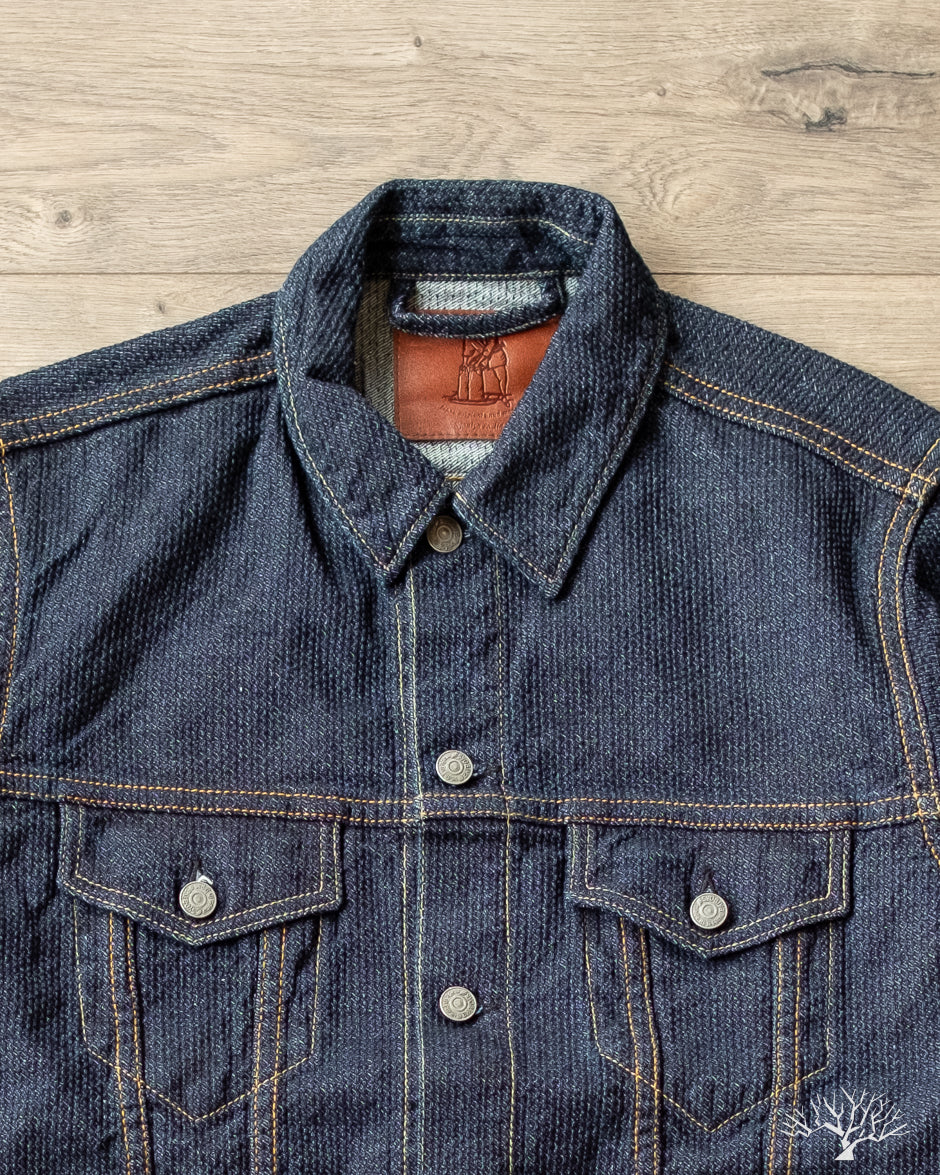 Pure Blue Japan Sashiko Type 3 Jacket - Indigo x Indigo