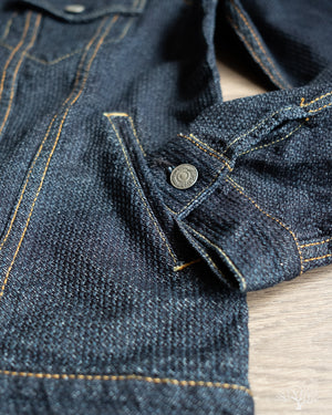 Pure Blue Japan Sashiko Type 3 Jacket - Indigo x Indigo