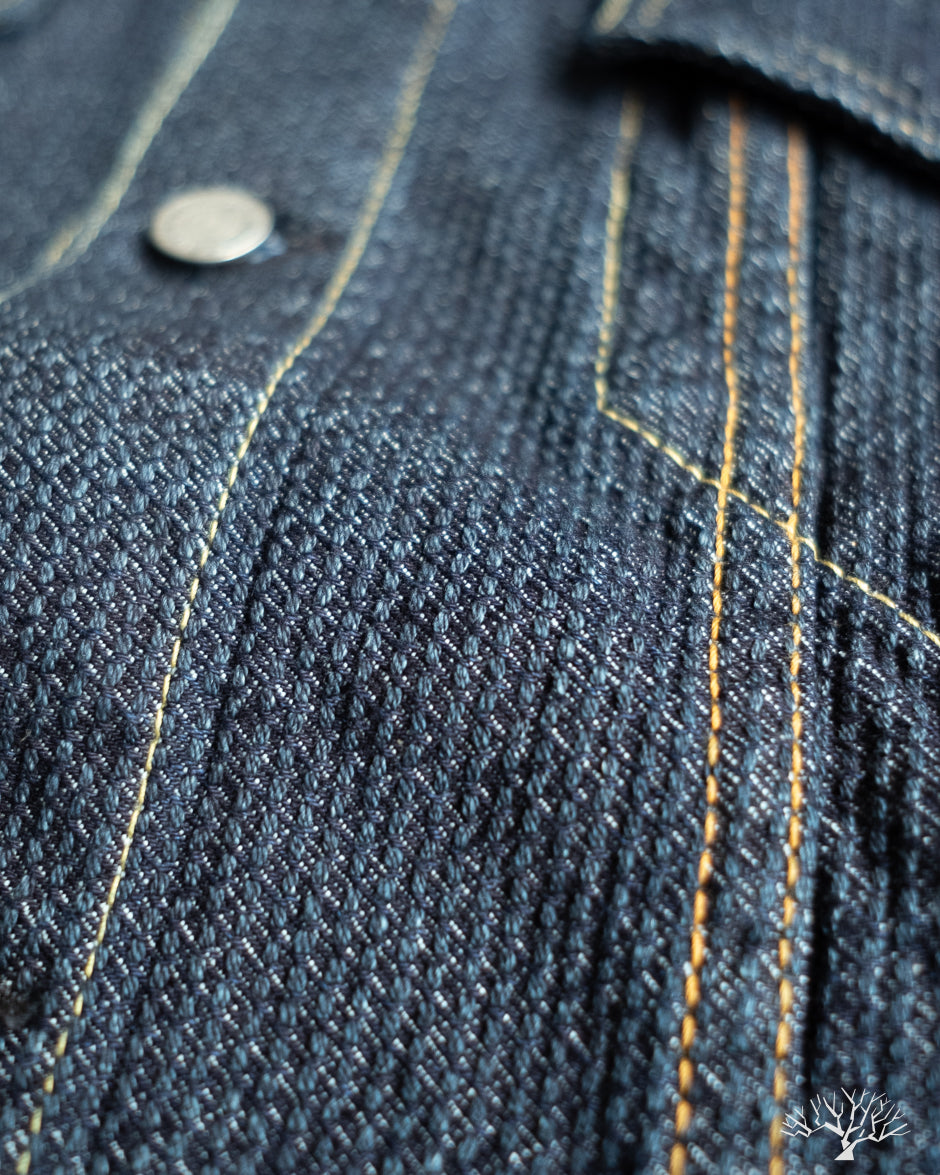 Pure Blue Japan Sashiko Type 3 Jacket - Indigo x Indigo