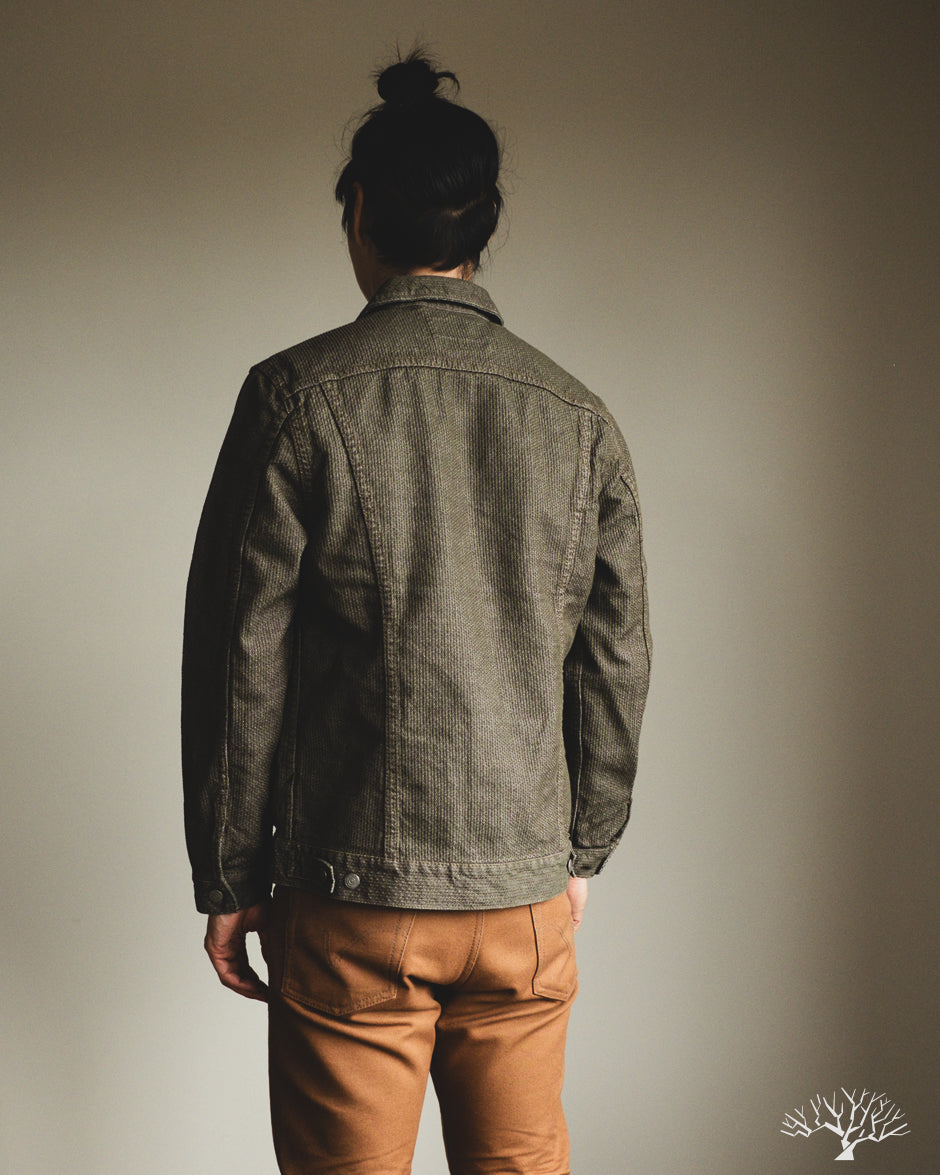 Pure Blue Japan Sashiko Type 3 Jacket - Olive x Olive