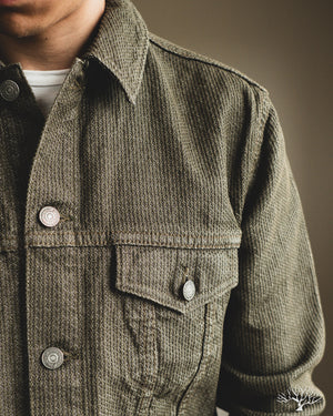 Pure Blue Japan Sashiko Type 3 Jacket - Olive x Olive