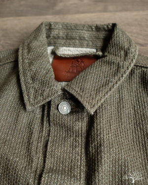 Pure Blue Japan Sashiko Type 3 Jacket - Olive x Olive