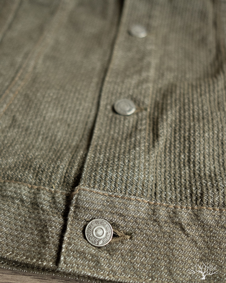 Pure Blue Japan Sashiko Type 3 Jacket - Olive x Olive