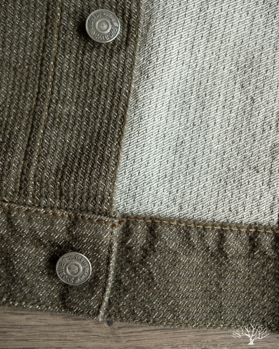 Pure Blue Japan Sashiko Type 3 Jacket - Olive x Olive