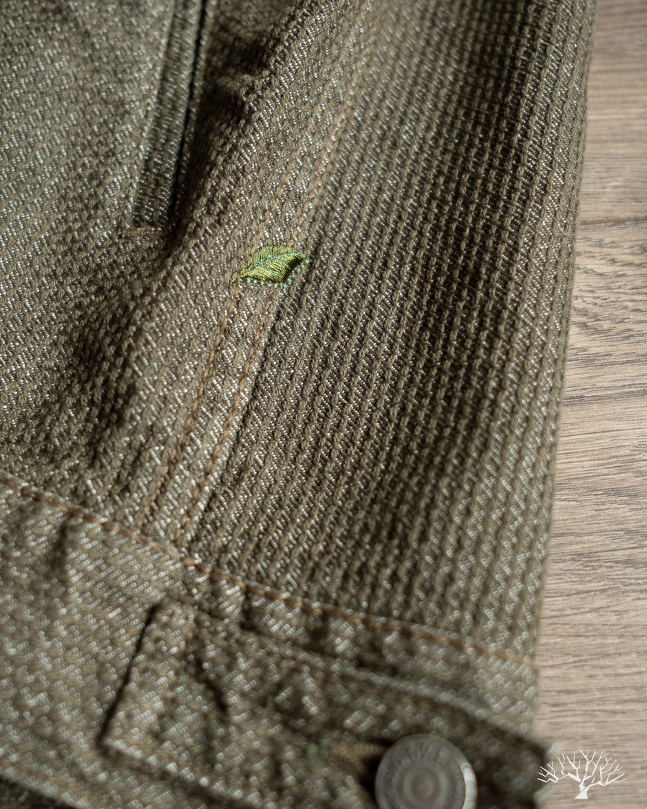 Pure Blue Japan Sashiko Type 3 Jacket - Olive x Olive