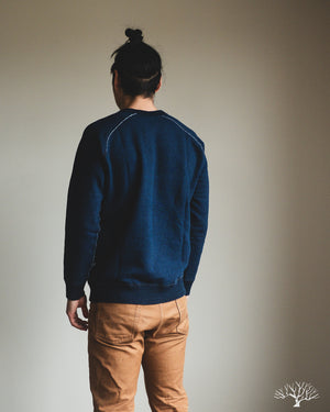 Pure Blue Japan Yarn Dyed Indigo Sashiko Sweatshirt