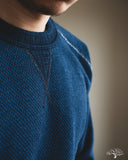 Pure Blue Japan Yarn Dyed Indigo Sashiko Sweatshirt