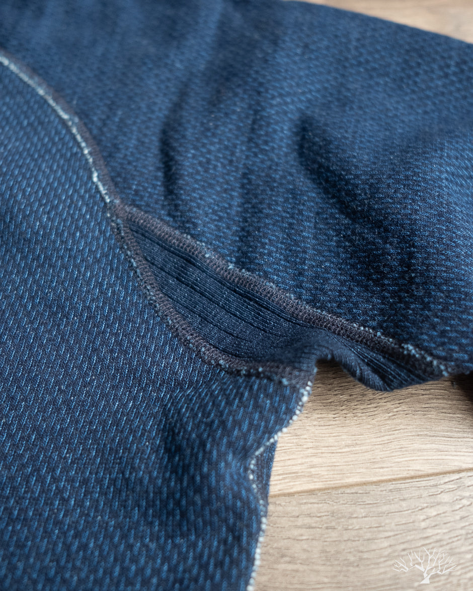 Pure Blue Japan Yarn Dyed Indigo Sashiko Sweatshirt