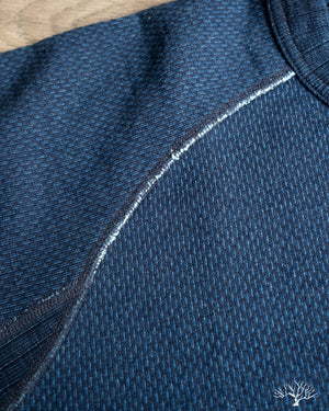 Pure Blue Japan Yarn Dyed Indigo Sashiko Sweatshirt