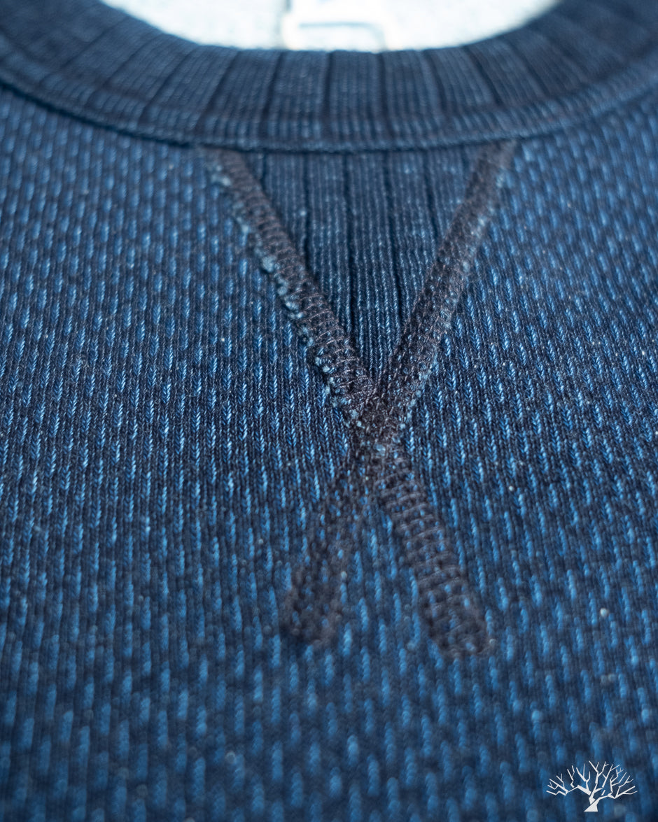 Pure Blue Japan Yarn Dyed Indigo Sashiko Sweatshirt