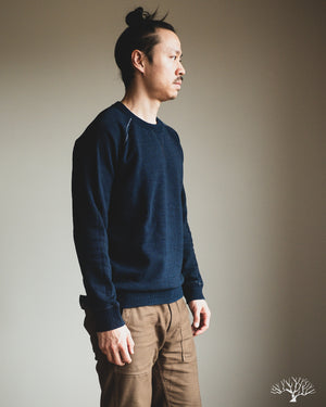 Pure Blue Japan Yarn Dyed Indigo Sweatshirt