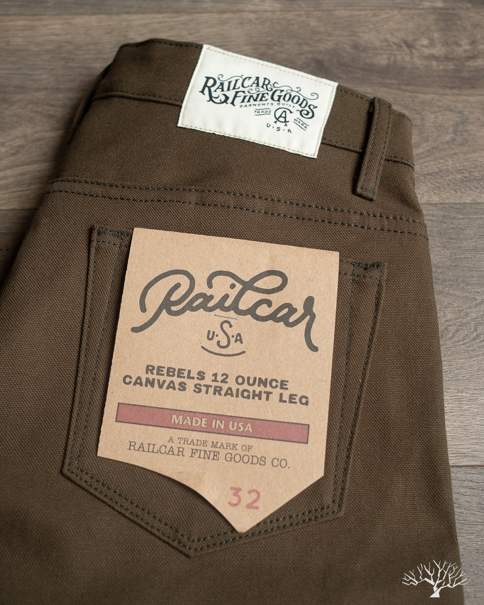 Railcar Fine Goods Rebels Duck Canvas Pants - Seaweed Green