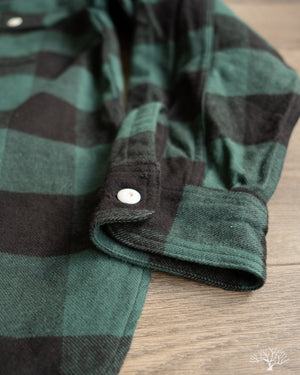 The Rite Stuff Icebreaker 11oz Buffalo Plaid Flannel Work Shirt - Green