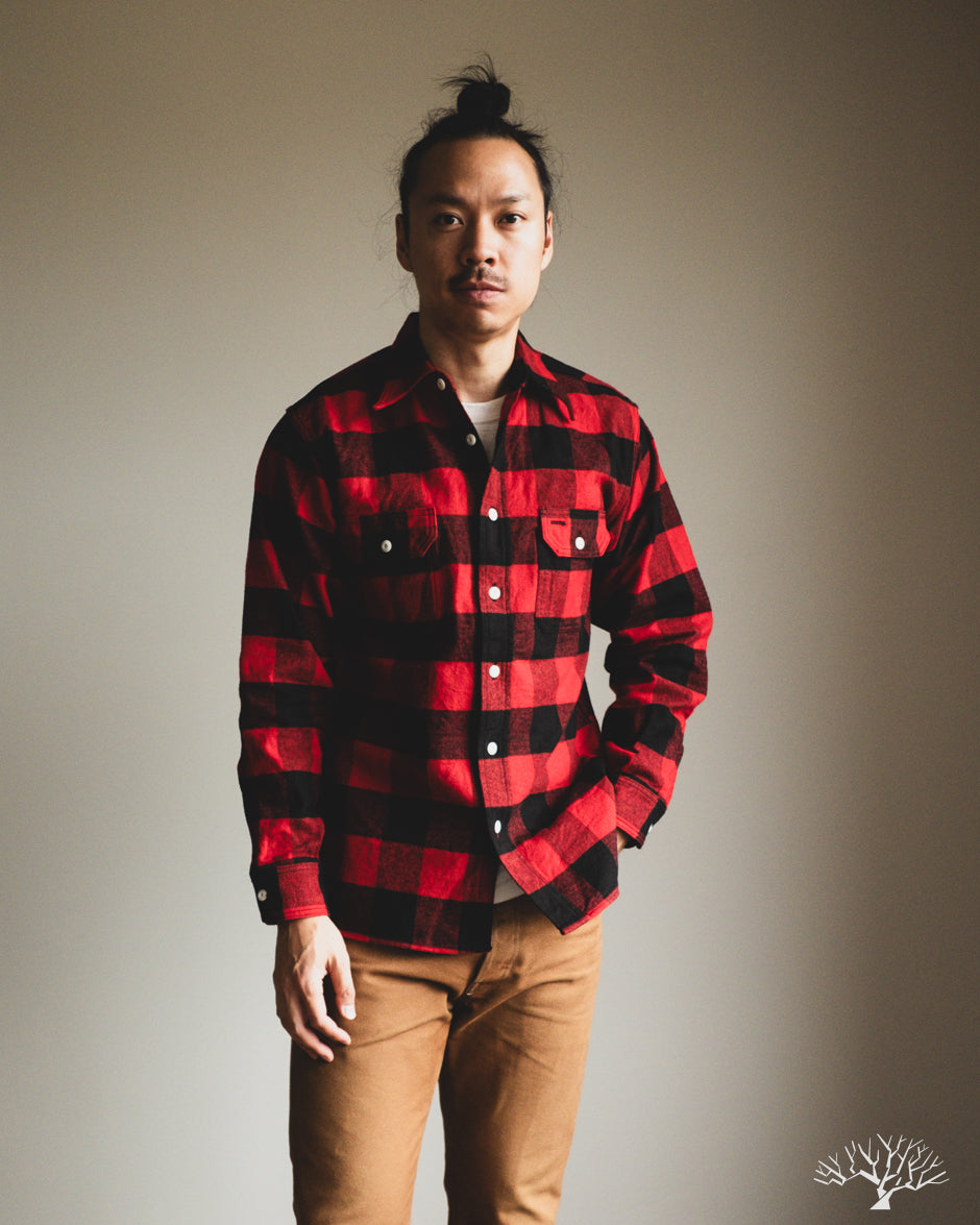 The Rite Stuff Icebreaker 11oz Buffalo Plaid Flannel Work Shirt - Red