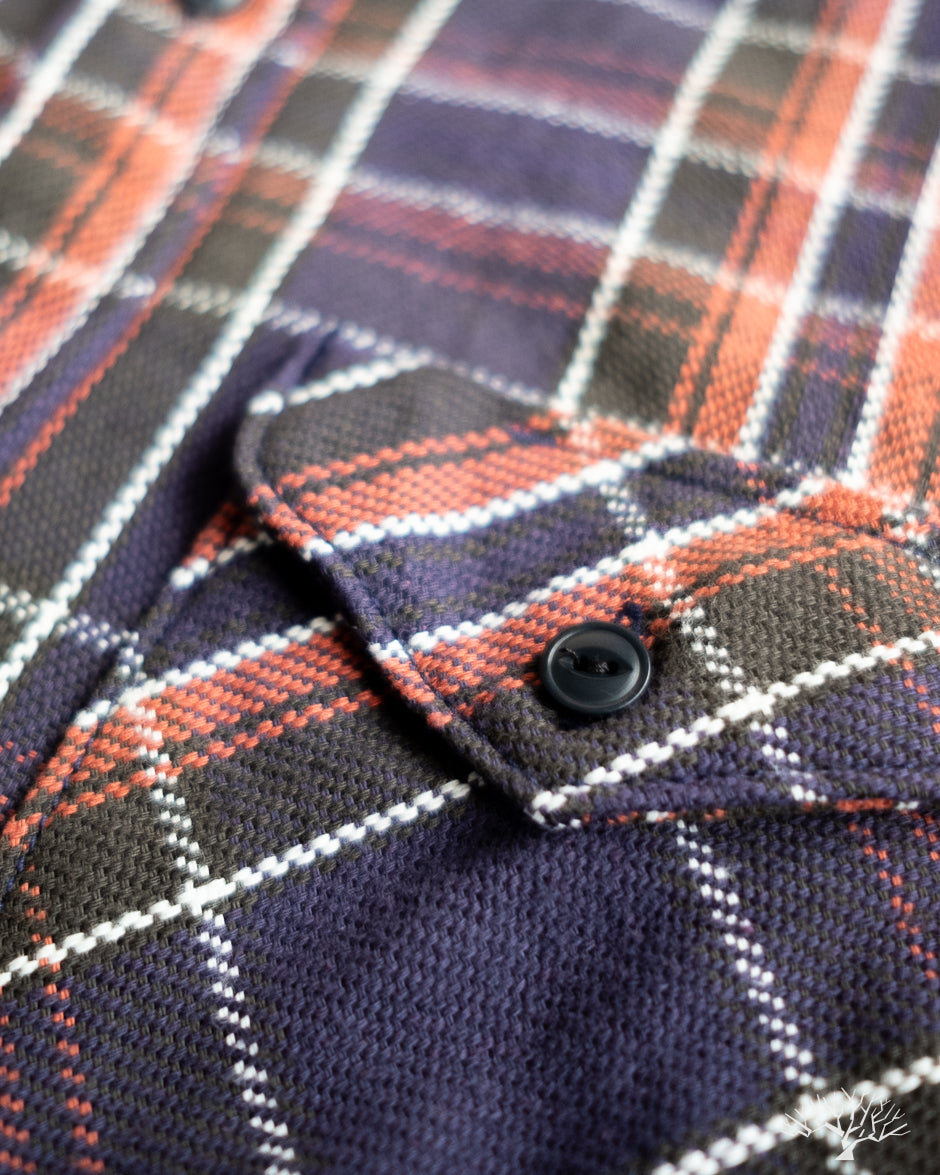 Heavy Flannel Shirt - Purple and orange