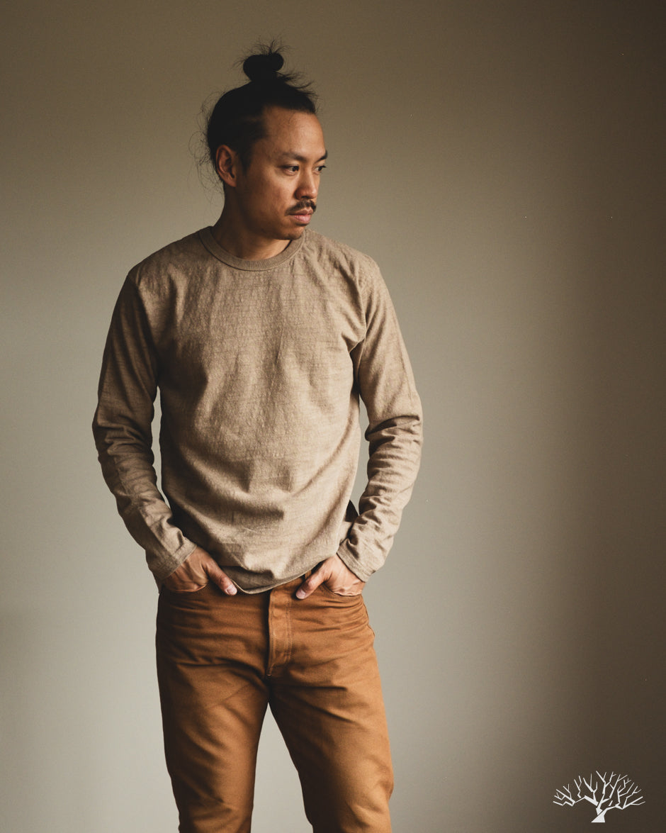 UES No. 8 Slub Nep Long-Sleeve Tee - Beige