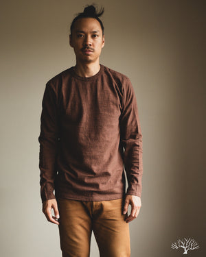 UES No. 8 Slub Nep Long-Sleeve Tee - Brown