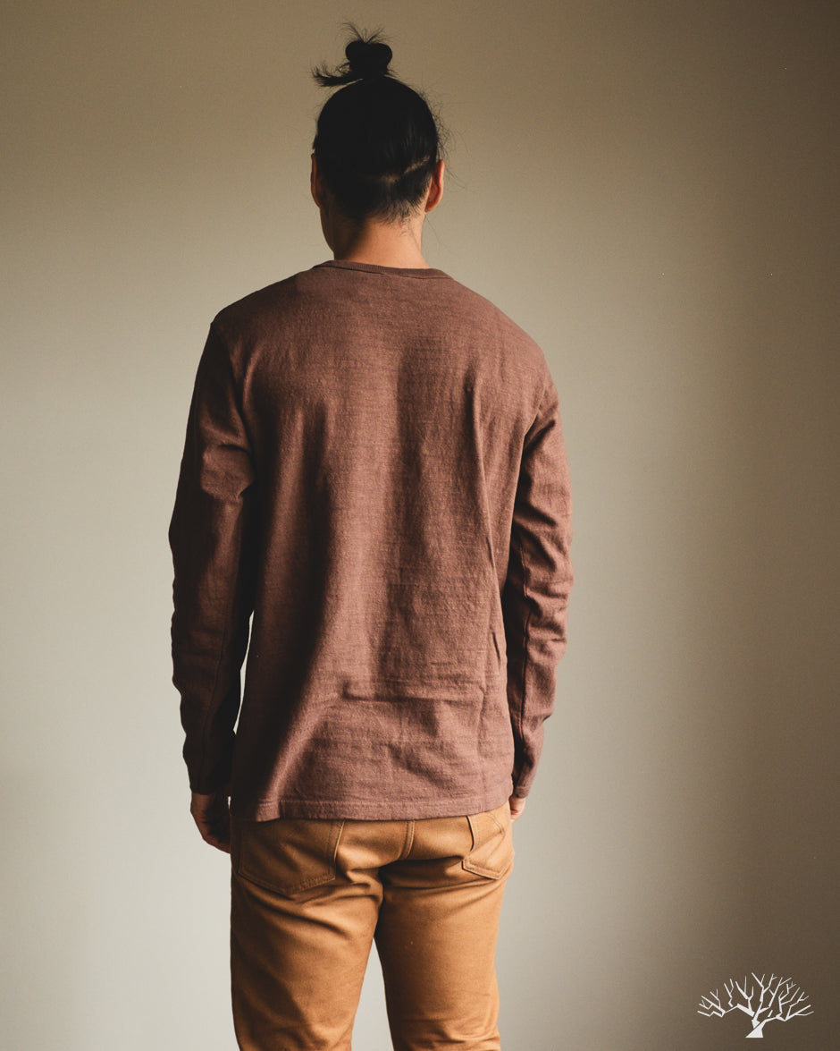 UES No. 8 Slub Nep Long-Sleeve Tee - Brown