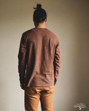 UES No. 8 Slub Nep Long-Sleeve Tee - Brown