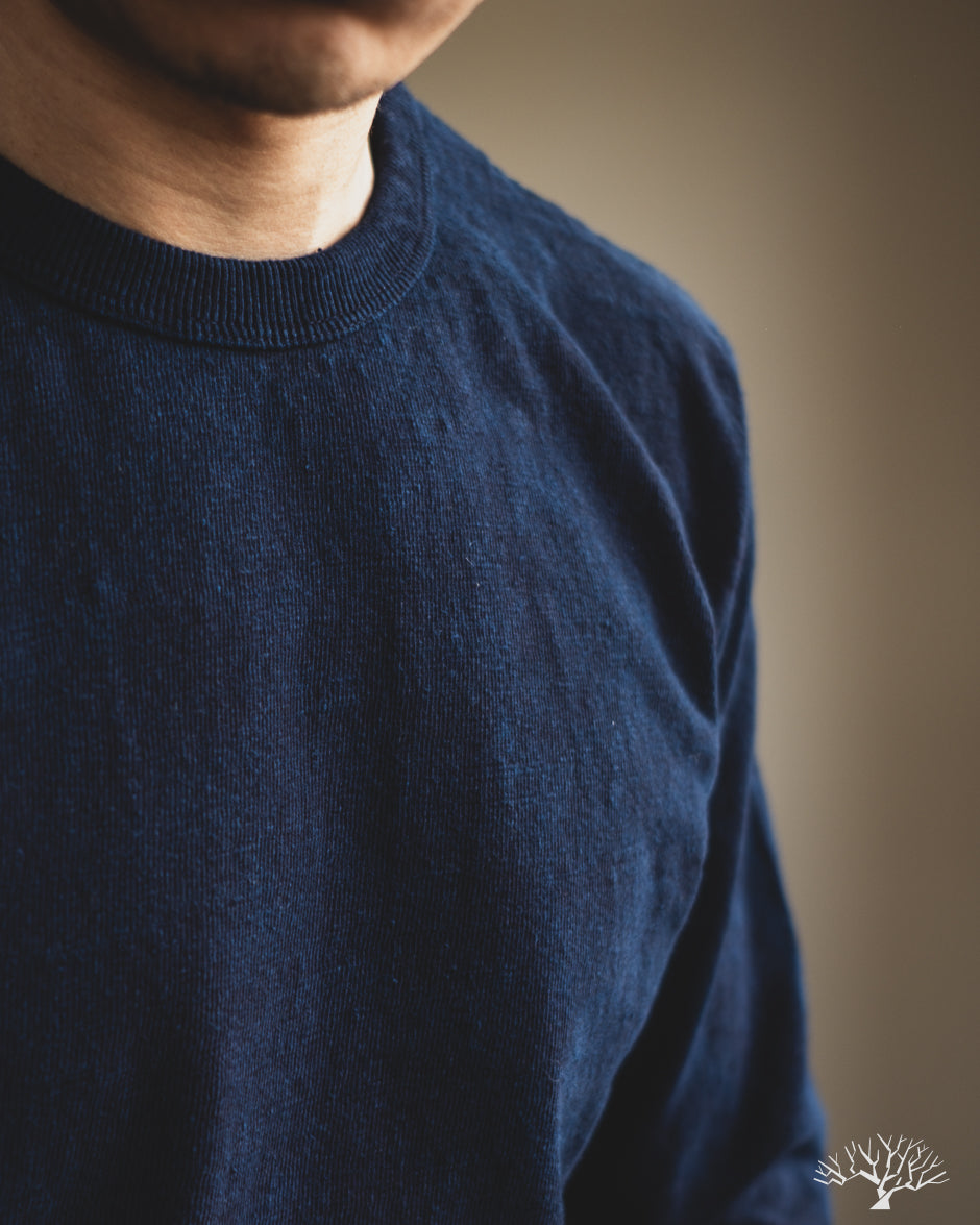 UES No. 8 Slub Nep Long-Sleeve Tee - Indigo