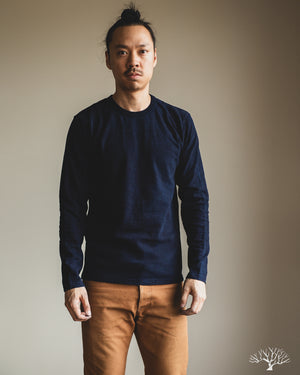 UES No. 8 Slub Nep Long-Sleeve Tee - Indigo