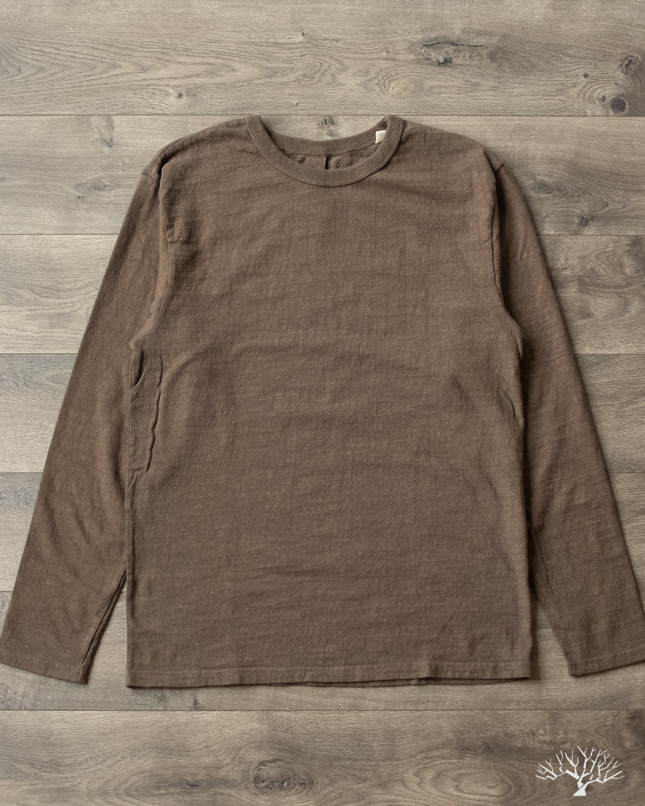 UES No. 8 Slub Nep Long-Sleeve Tee - Olive