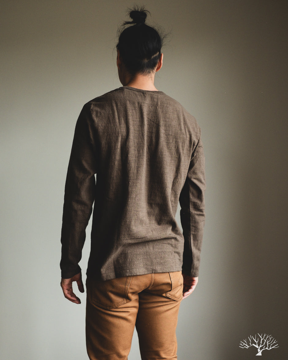 UES No. 8 Slub Nep Long-Sleeve Tee - Olive