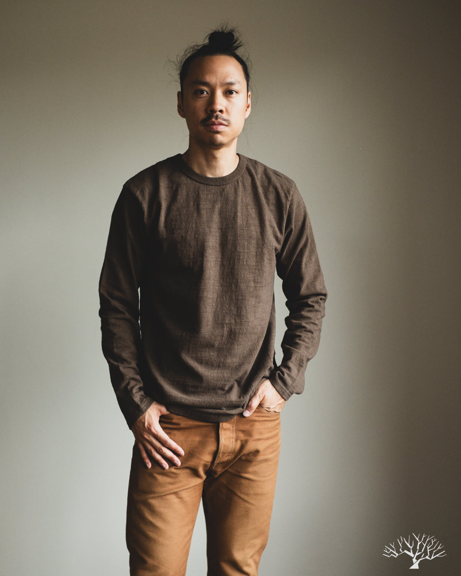 UES No. 8 Slub Nep Long-Sleeve Tee - Olive