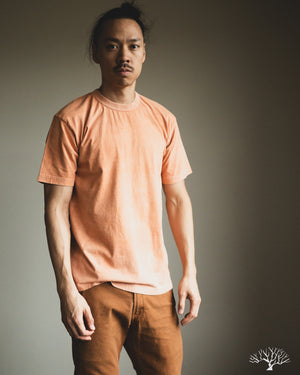 UTILITEES UTIL-HDYE-PCH - 5.5oz Loopwheel Crew Neck T-Shirt - Hand Dyed Peach