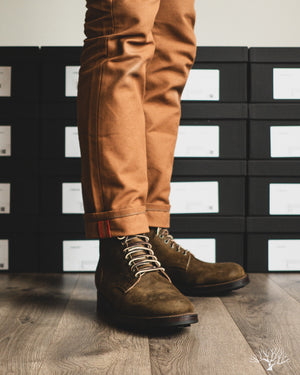 Viberg Service Boot - Mushroom Chamois Roughout - Commando - 1035