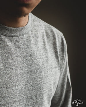 Warehouse Long-Sleeve Crew Neck T-Shirt - Heather Grey