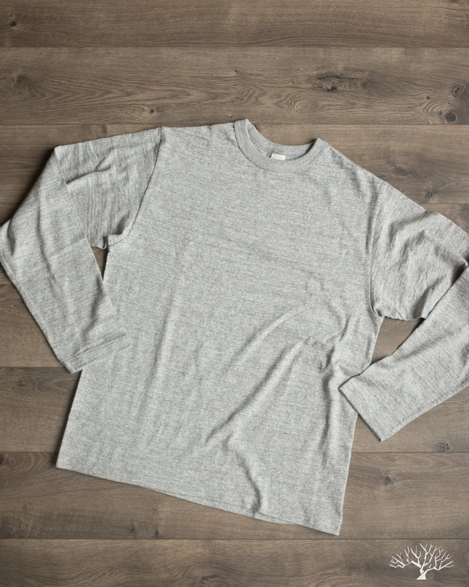 Warehouse Long-Sleeve Crew Neck T-Shirt - Heather Grey