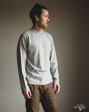 Warehouse Long-Sleeve Crew Neck T-Shirt - Heather Grey