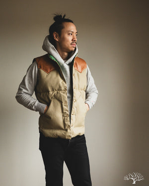 Warehouse x Rocky Mountain - Canvas Down Vest - Beige Lot 2223