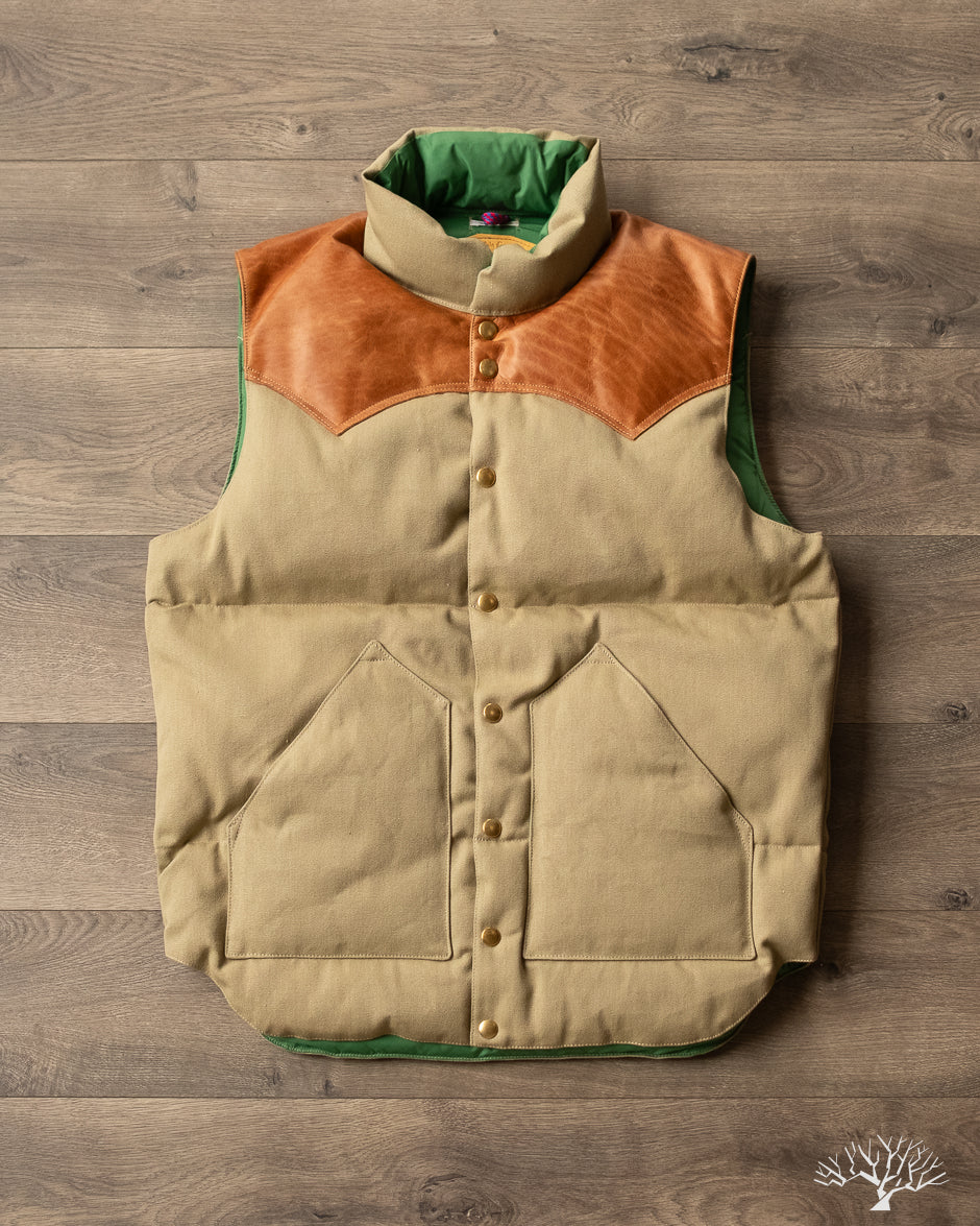 Warehouse x Rocky Mountain - Canvas Down Vest - Beige Lot 2223