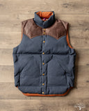 Warehouse Rocky Mountain Canvas Down Vest Navy Lot 2223