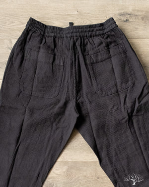 Drawstring Pant - Indigo Sashiko Overdyed Black