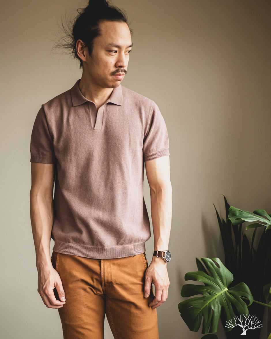 Cotton Linen Knit Polo