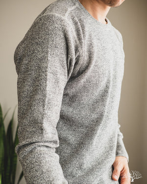 Homespun Knitwear - Long Sleeve Marl Rib Sweater - Black Marl